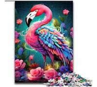 Puzzles for 1000 Piece Art Psychedelic Flamingo Impossible Jigsaw Puzzles for Adults size 50x75cm Adult Game Gift Family Interactive Game Brain Challenge Gift