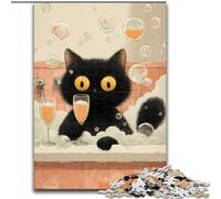 Puzzles for 1000 Piece Artistic Abstract Black Cat Jigsaw Puzzles for Adults 1000 for Birthdays, Holidays, Space Party Decorations (Size 26x38cm)