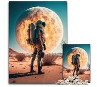 Puzzles for 1000 Piece Astronaut on New Planet Wooden Puzzles Family Interactive Game Craft Gift with Colorful Artwork 1000 PCS(75x50cm)