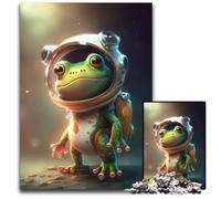 Puzzles for 1000 Piece Astronaut Space Frog Challenging Puzzles Interactive Family Game Ideal Family Activity Game 1000 PCS(38x26cm)