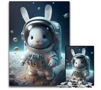 Puzzles for 1000 Piece Astronaut Space Rabbit Paper Puzzles Family Interactive Game Craft Gift with Colorful Artwork 1000 PCS(38x26cm)