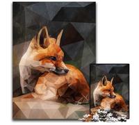 Puzzles for 1000 Piece Baby Fox Low Poly Wooden Puzzles Family Interactive Game Craft Gift with Colorful Artwork 1000 PCS(75x50cm)