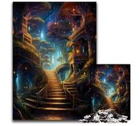 Puzzles for 1000 Piece Beautiful Library Painting Paper Jigsaw Ideal for Teenagers & Collectors Travel Gift Family Activity 1000 PCS(38x26cm)