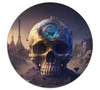 Puzzles for 1000 Piece Beautiful Skull Round Jigsaw Puzzles Challenging Brain Teaser for Teenagers,Family Game Night Fun (Size 67.5x67.5cm)