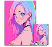 Puzzles for 1000 Piece Beautiful Woman Anime Paper Puzzles Family Interactive Game Craft Gift with Colorful Artwork 1000 PCS(38x26cm)