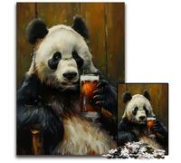 Puzzles for 1000 Piece Beer Drinking Panda Challenging Puzzles Interactive Family Game Ideal Family Activity Game 1000 PCS(75x50cm)