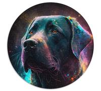 Puzzles for 1000 Piece Black Labrador Round Jigsaw Puzzles 1000 Pieces for Adults Challenging DIY Brain Teaser, Perfect Family Game Or Decorative Gift 1000pcs (67.5x67.5cm)