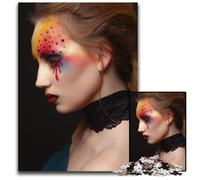 Puzzles for 1000 Piece Bloody Eyes Makeup Difficult Puzzles for Adults DIY Decoration Brain Challenge for Adult Family 1000 PCS(38x26cm)