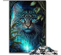 Puzzles for 1000 Piece Blue Eyes Cat in Jungle Jigsaw Puzzles for Adults 1000 Challenging Brain Teaser for Teenager, Family Game Night Fun (Size 50x75cm)