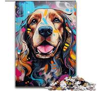 Puzzles for 1000 Piece Cocker Spaniel Graffiti Puzzles for Adults 26x38cm Brain Teaser Game, Interactive Family Game, Suitable for Ages 14+