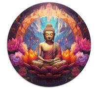 Puzzles for 1000 Piece Colorful Art Buddha 1000Pc Adults Round Jigsaw Puzzle Perfect for Home & Office Decor, Parties, Birthdays 67.5x67.5cm