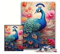 Puzzles for 1000 Piece Colorful Art Peacock Puzzles for Adults Size 50x75cm Brain Teaser Game, Interactive Family Game, Suitable for Ages 14+