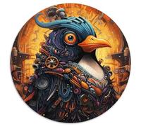 Puzzles for 1000 Piece Colorful Art Penguin Round Cardboard Jigsaw for Family Fun Perfect for Holidays,Interactive Game Nights (67.5x67.5cm)