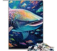 Puzzles for 1000 Piece Colorful Art Whale Shark Jigsaw Puzzles Adult Game Gift Family Interactive Game Brain Challenge Gift size : 26x38cm
