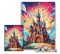 Puzzles for 1000 Piece Colorful Castle Puzzles for Adults Size 26x38cm Brain Teaser Game, Interactive Family Game, Suitable for Ages 14+