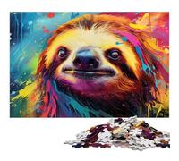 Puzzles for 1000 Piece Colorful Sloth Puzzles for Adults Family Fun Activity, Brain Challenge, for Teenager 26X38CM/10.23x14.96inch