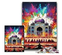 Puzzles for 1000 Piece Colorful Taj Mahal cardboard Jigsaw Puzzles 26x38 cm for Mother'S Day, Birthdays, Christmas