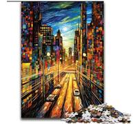 Puzzles for 1000 Piece Colourful City Streets 1000 Piece Jigsaw Puzzle Interactive Family Game, DIY Home Decor, Challenging Brain Teaser Gift (Size 26x38cm)