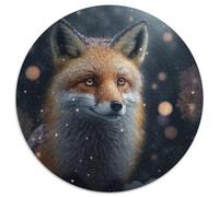 Puzzles for 1000 Piece Cute Baby Fox Round JigsawPuzzle 1000 Pieces for Adults Educational Activity for Cognitive Skills Cognitive Skill Improvement 67.5x67.5cm