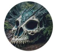 Puzzles for 1000 Piece Dragon Skull Round JigsawPuzzle 1000 Pieces for Adults Educational Activity for Cognitive Skills Cognitive Skill Improvement (67.5x67.5cm)