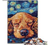 Puzzles for 1000 Piece English Cocker Spaniel Night Sky Puzzles for Adults size 38x26cm Perfect for Family Fun on Christmas, Thanksgiving, Birthdays & Easter