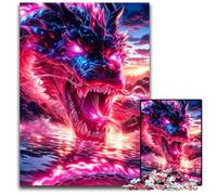 Puzzles for 1000 Piece Fiery Dragon HeadJigsaw Puzzles for Adults Challenging Brain Teaser for Teenagers Family Fun Interactive Game 1000 PCS(75x50cm)