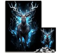 Puzzles for 1000 Piece Frost Gaze Deer Jigsaw Puzzles for Adults Challenging Brain Teaser for Teenagers Family Fun Interactive Game 1000 PCS(38x26cm)