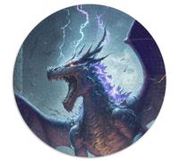 Puzzles for 1000 Piece Fury Dragon III 1000 Piece Round Jigsaw Puzzles for Adults Brain Teaser Game for Teenagers, Perfect 67.5x67.5cm
