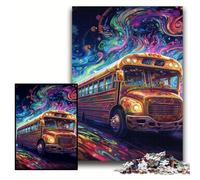 Puzzles for 1000 Piece Galaxy Bus Wooden Jigsaw Puzzles 50x75 cm for Mother'S Day, Birthdays, Christmas
