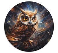 Puzzles for 1000 Piece Galaxy Owl Round JigsawPuzzle 1000 Pieces for Adults Educational Activity for Cognitive Skills Cognitive Skill Improvement (67.5x67.5cm)
