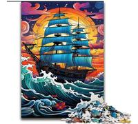 Puzzles for 1000 Piece Galaxy Pirate Ship Puzzles for Adults 50x75cm Brain Teaser Game, Interactive Family Game, Suitable for Ages 14+