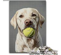 Puzzles for 1000 Piece Golden Retriever Playing Tennis 1000Pc Adults Jigsaw Puzzle, Ideal for Office, Bedroom, Living Room Decor (Size 50x75cm)