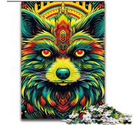 Puzzles for 1000 Piece Green Raccoon 1000 Piece Jigsaw Puzzles for Adults Colourful, Fun, Challenging & Brainteasing 50x75cm
