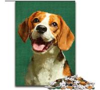 Puzzles for 1000 Piece Happy Beagle Wooden Jigsaw Puzzles Family Bonding Activity, Unique Gift for Holidays & Birthdays (Size 50x75cm)