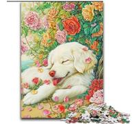 Puzzles for 1000 Piece Happy Golden Retriever Jigsaws 1000 Pieces for Adults Interactive Family Game, Suitable for Ages 14+ (Size 26x38cm)
