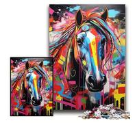 Puzzles for 1000 Piece Horse Graffiti cardboard Jigsaw Puzzles 26x38 cm for Mother'S Day, Birthdays, Christmas
