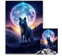 Puzzles for 1000 Piece Howl At The Moon Difficult Puzzles for Adults Family Interactive Game Craft Gift with Colorful Artwork 1000 PCS(38x26cm)