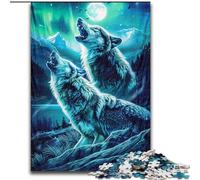 Puzzles for 1000 Piece Howling Wolves on The Mountain 1000 Piece Jigsaw Puzzle Interactive Family Game, DIY Home Decor, Challenging Brain Teaser Gift (Size 50x75cm)
