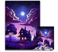 Puzzles for 1000 Piece Lavender House Wooden Jigsaw Puzzles for Adults Brain Teaser Game, Interactive Family Game, Suitable for Ages 14+ 50x75CM/19.68x29.52inch