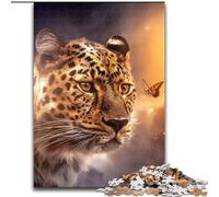 Puzzles for 1000 Piece Leopard Butterfly Wooden Puzzles size 50x75cm Challenging DIY Brain Teaser, Perfect Family Game Or Decorative Gift