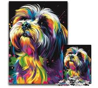 Puzzles for 1000 Piece Lhasa Apso Dog Art Challenging Puzzles Perfect for Family Gatherings, Birthdays, Holidays 26X38CM/10.23x14.96inch