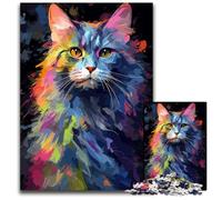 Puzzles for 1000 Piece Maine Coon Paint Art Jigsaw Puzzles for Adults Challenging Brain Teaser for Teenagers Family Fun Interactive Game 1000 PCS(75x50cm)