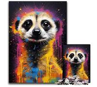 Puzzles for 1000 Piece Meerkat Colorful Wooden Jigsaw Puzzles Interactive Family Game DIY Home Decor Brain Teaser Gift 1000 PCS(38x26cm)
