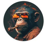 Puzzles for 1000 Piece Monkey 1000Pc Adults Round Jigsaw Puzzle Perfect for Home & Office Decor, Parties, Birthdays 67.5x67.5cm