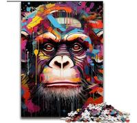 Puzzles for 1000 Piece Monkey Graffiti 1000 Piece Jigsaw Puzzles for Adults Colourful, Fun, Challenging & Brainteasing 26x38cm