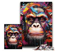 Puzzles for 1000 Piece Monkey Graffiti cardboard Jigsaw Puzzles 26x38 cm for Mother'S Day, Birthdays, Christmas