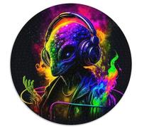 Puzzles for 1000 Piece Monster Listening to Music Round JigsawPuzzle 1000 Pieces for Adults Educational Activity for Cognitive Skills Cognitive Skill Improvement 67.5x67.5cm