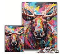 Puzzles for 1000 Piece Moose Graffiti Puzzles for Adults Size 50x75cm Brain Teaser Game, Interactive Family Game, Suitable for Ages 14+