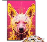 Puzzles for 1000 Piece Psychedelic The Hyena Jigsaw Puzzles Adult Game Gift Family Interactive Game Brain Challenge Gift size : 50x75cm