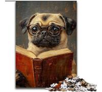 Puzzles for 1000 Piece Pug Reading A Book Challenging Puzzles 50X75CM for Mother'S Day, Birthdays, Christmas